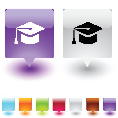 Graduation square button vector image