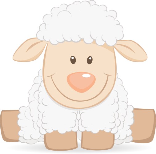 Cartoon baby sheep vector image