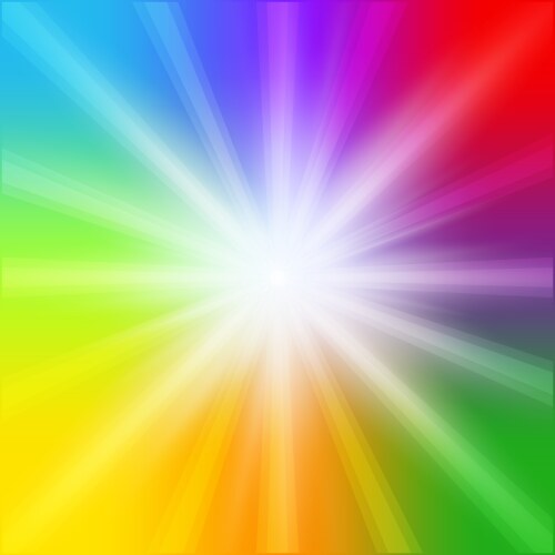 Rainbow background with bright light vector image