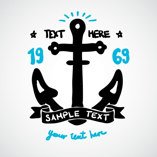 Doodle anchor with place for your text vector image