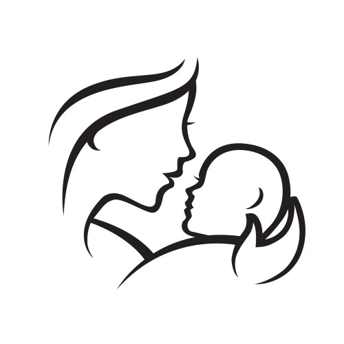 Mother and baby icon vector image