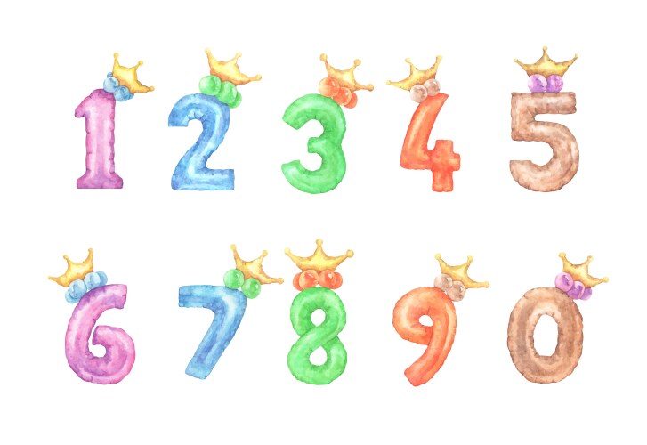 Set alphabet numbers vector image