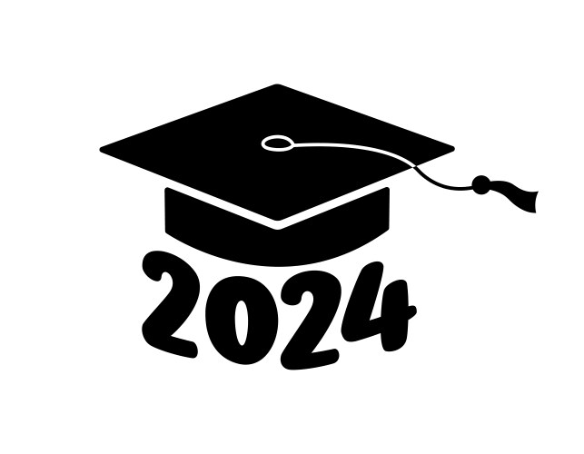 graduation 2024 flat greeting vector image