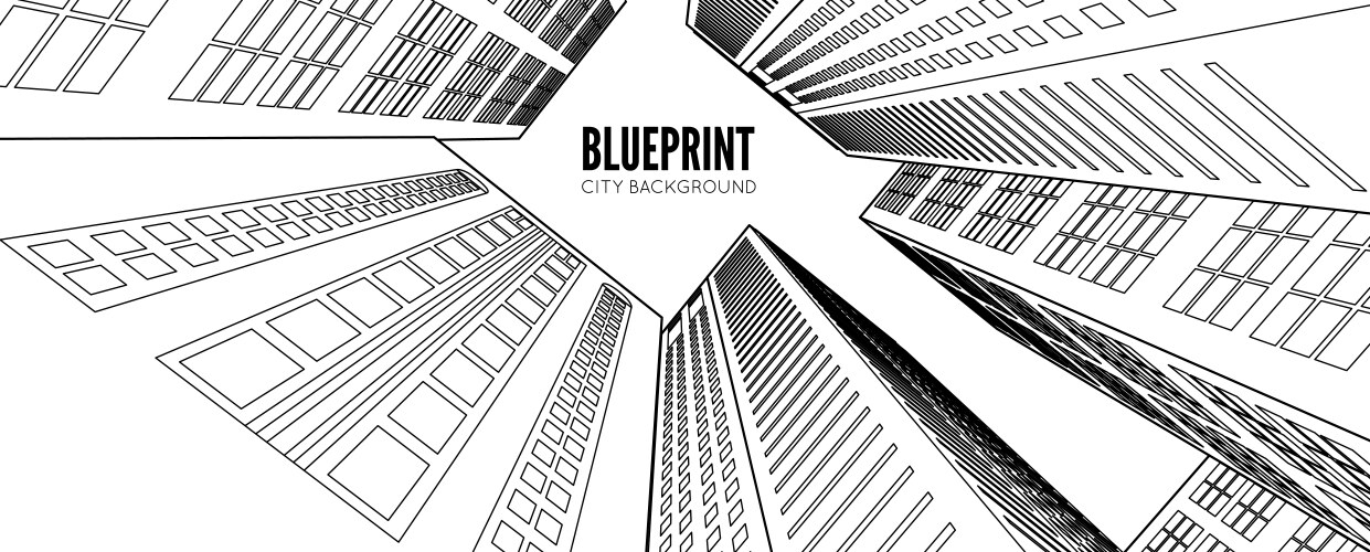 building wireframe 3d render city vector image