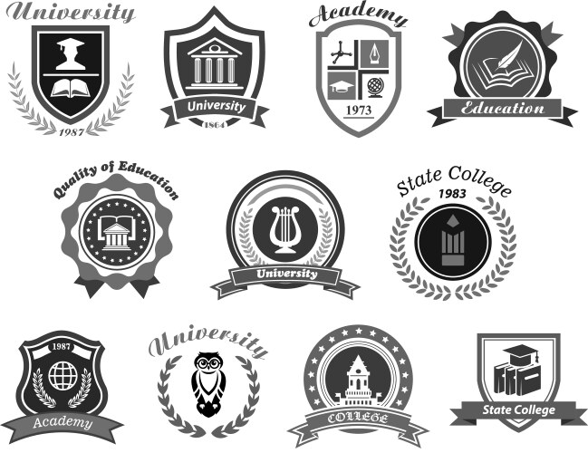 Icons set for college or state university vector image