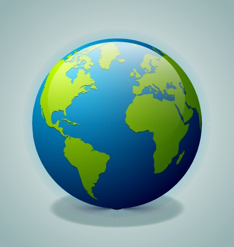 Glossy earth icon vector image