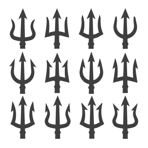 Set of trident design vector image