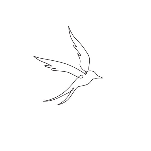 One continuous line drawing luxury swallow vector image