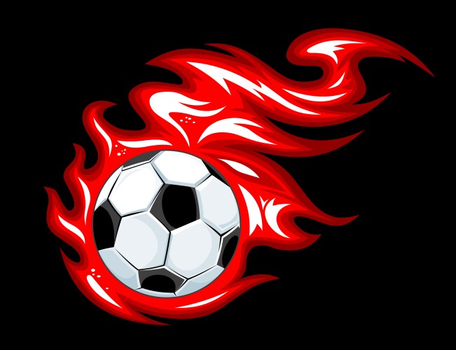 Soccer flame symbol vector image