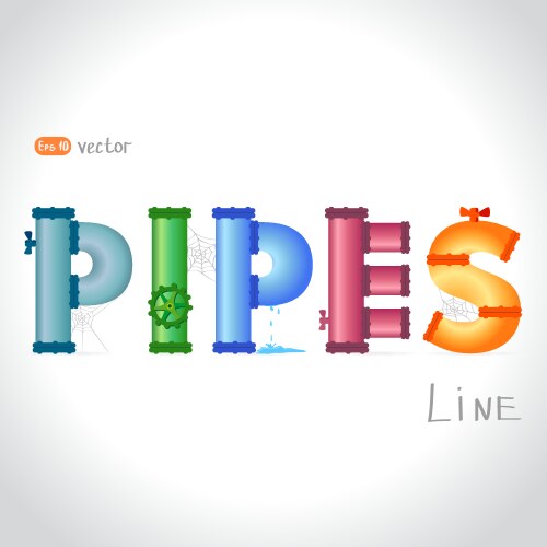 Pipes text vector image