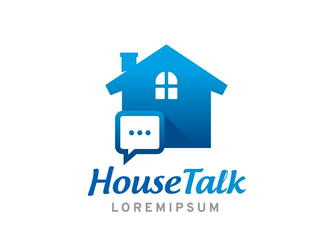 House talk logo symbol or icon template vector image