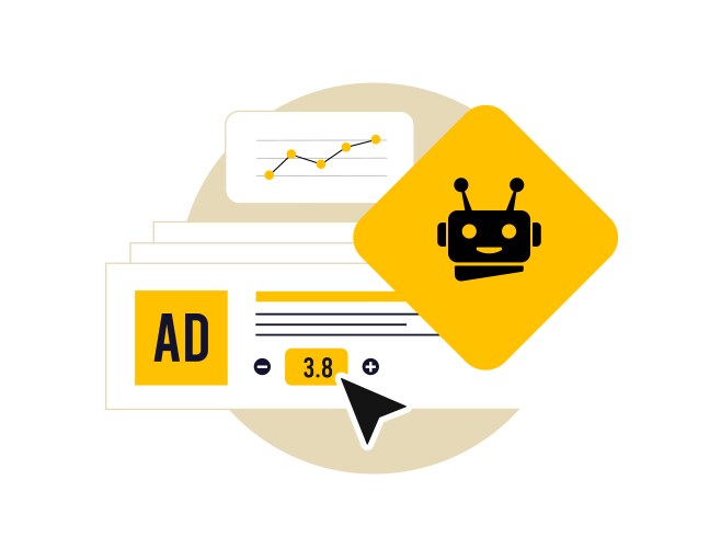 Ai in programmatic advertising enhances ad vector image