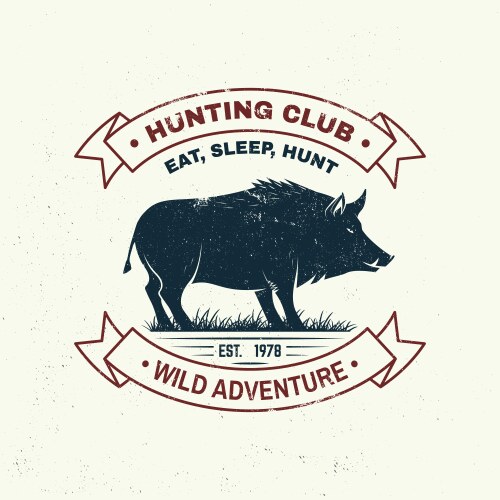 hunting club badge eat sleep hunt vector image