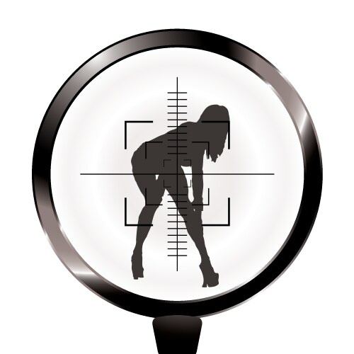 Sexy girl and rifle target vector image