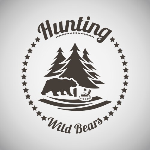 hunting emblem vector image