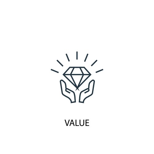 Value concept line icon simple element vector image