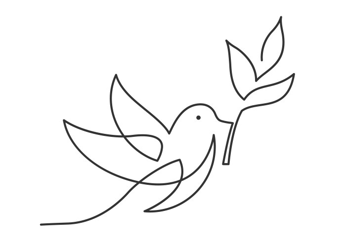 bird branch one line vector image