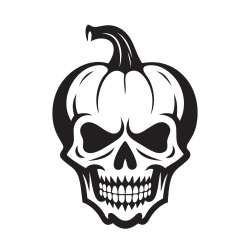 Halloween pumpkin skull icon sign horror vector image