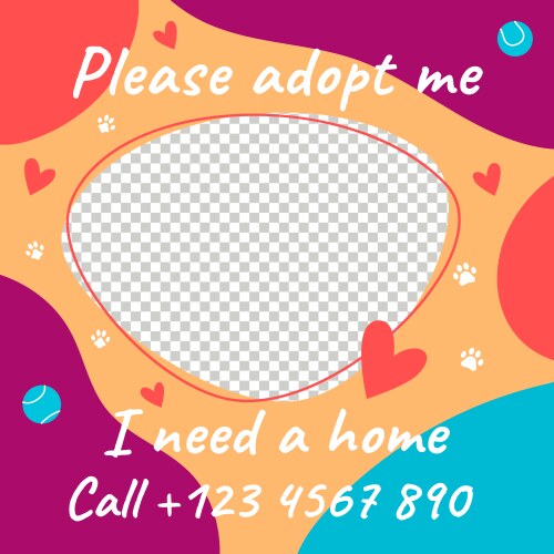 Adopt me square social media post template frame vector image