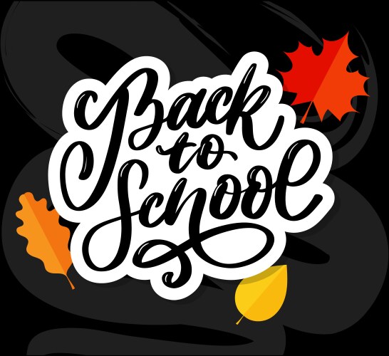 Welcome back to school hand brush lettering vector image