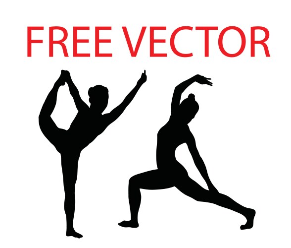 Yoga activity silhouettes vector image