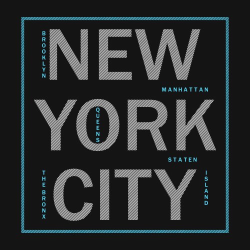 new york city - modern typography for t-shirt vector image