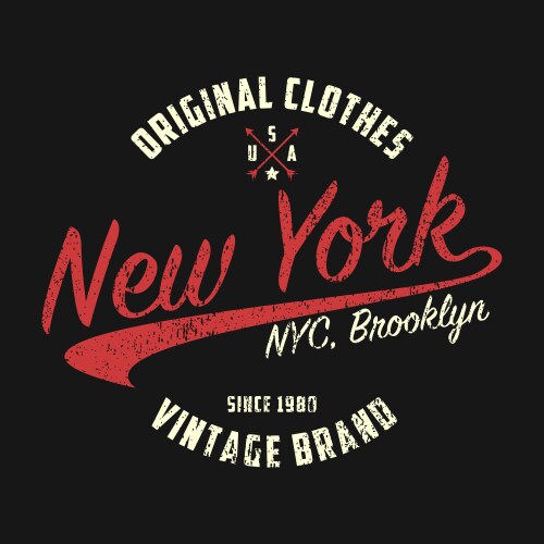 new york vintage brand graphic for t-shirt vector image