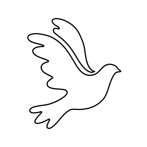 Black flying bird dove as a symbol of peace vector image