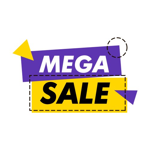 Mega sale banner poster template on white vector image