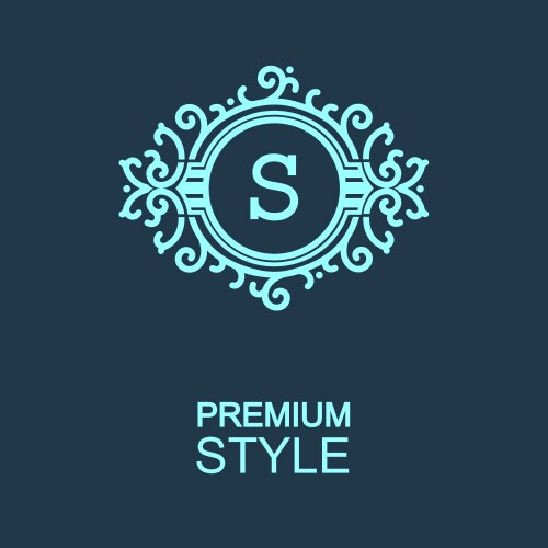 Stylish graceful monogram vector image