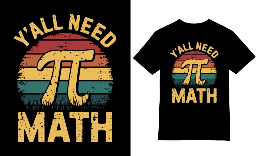 Retro math t-shirt design vector image