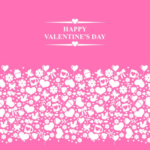 Valentine el horizontal pink vector image