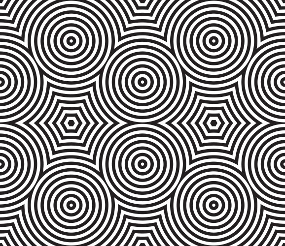 Black and white psychedelic circular textile vector image