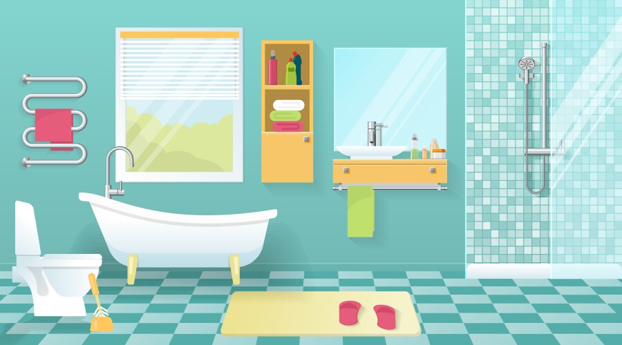 Modern bathroom interior vector image