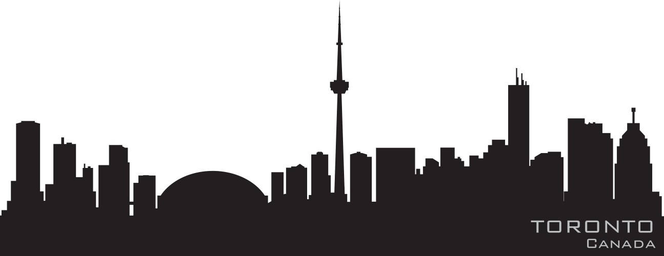 Toronto canada skyline detailed silhouette vector image