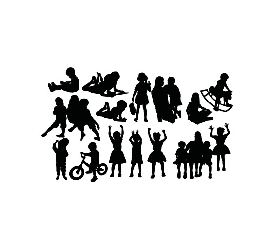 Silhouette of activity the child vector image