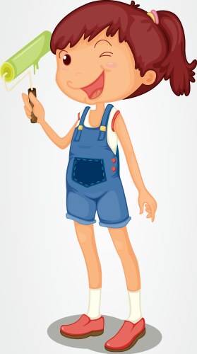 Painter girl vector image