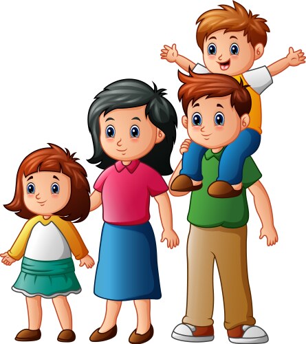 Happy family cartoon vector image