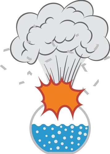 Icon explosion of chemistry flask vector image