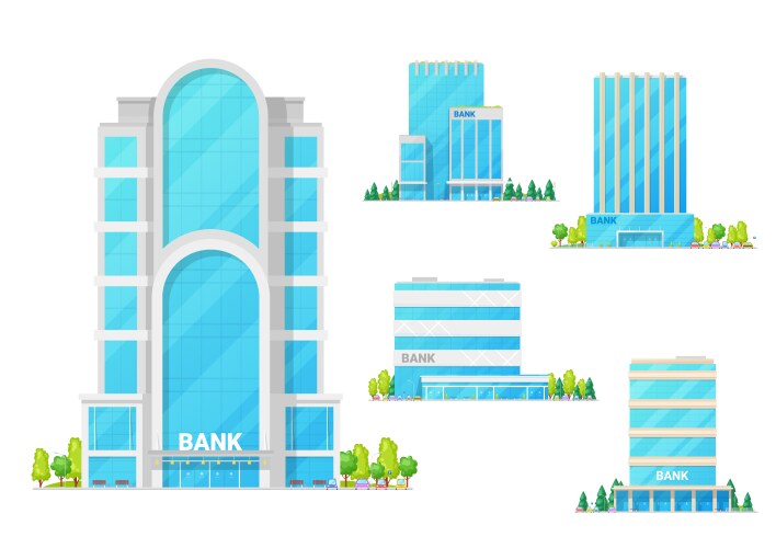 banks and finance center buildings architecture vector image