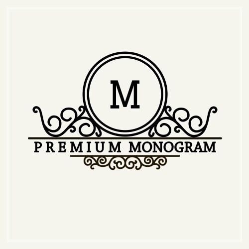 Stylish graceful monogram vector image