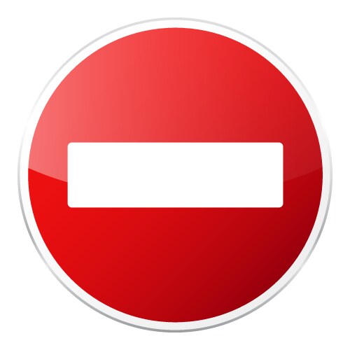 Road red sign on white background traffic vector image