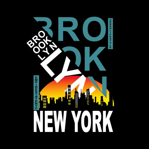 new york typography t shirt vector image