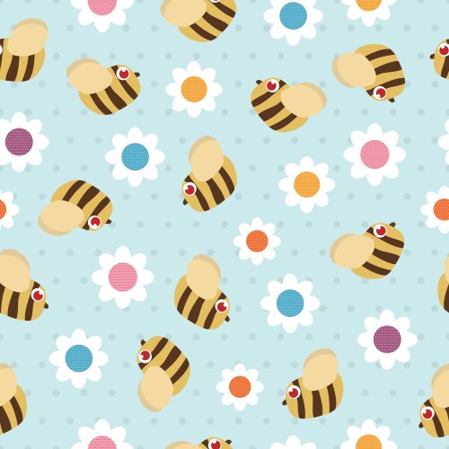 Bees and flowers vector image