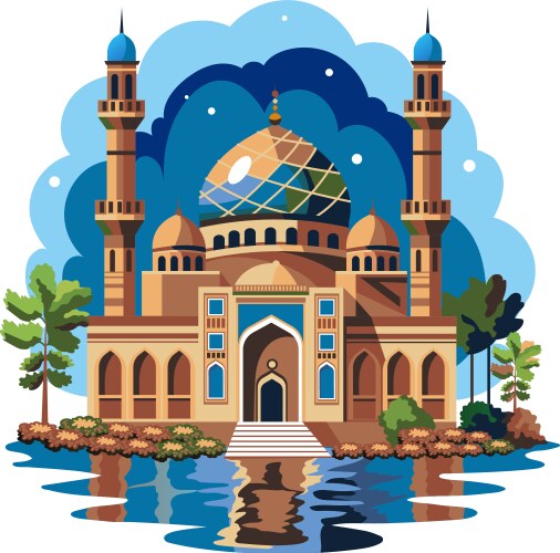 Prayer mosque vector image