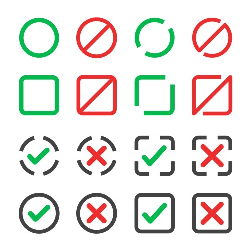 checkbox icon set vector image