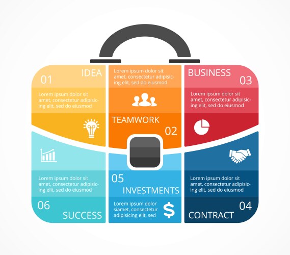 briefcase infographic template for bag vector image