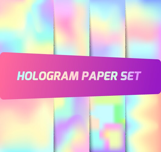 Set of hologram backgrounds vector image