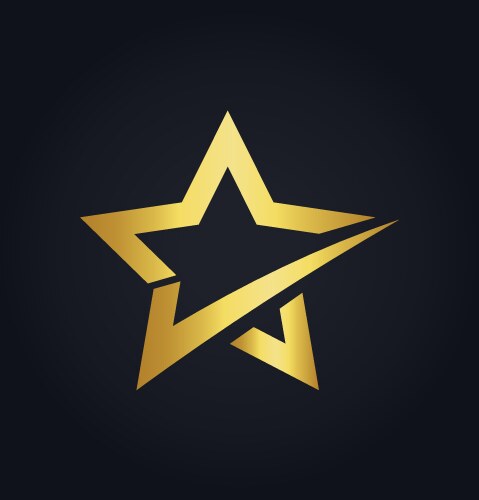 Star check shape gold logo vector image