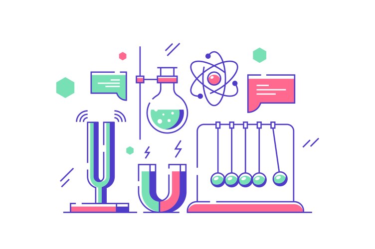 Test tubes and chemistry laboratory vector image